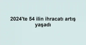 2024'te 54 ilin ihracatı artış yaşadı