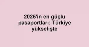 2025'in en güçlü pasaportları: Türkiye yükselişte