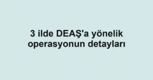 3 ilde DEAŞ'a yönelik operasyonun detayları