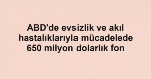 ABD'de evsizlik ve akıl hastalıklarıyla mücadelede 650 milyon dolarlık fon
