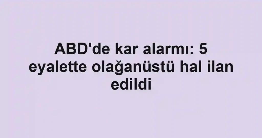 ABD'de kar alarmı: 5 eyalette olağanüstü hal ilan edildi