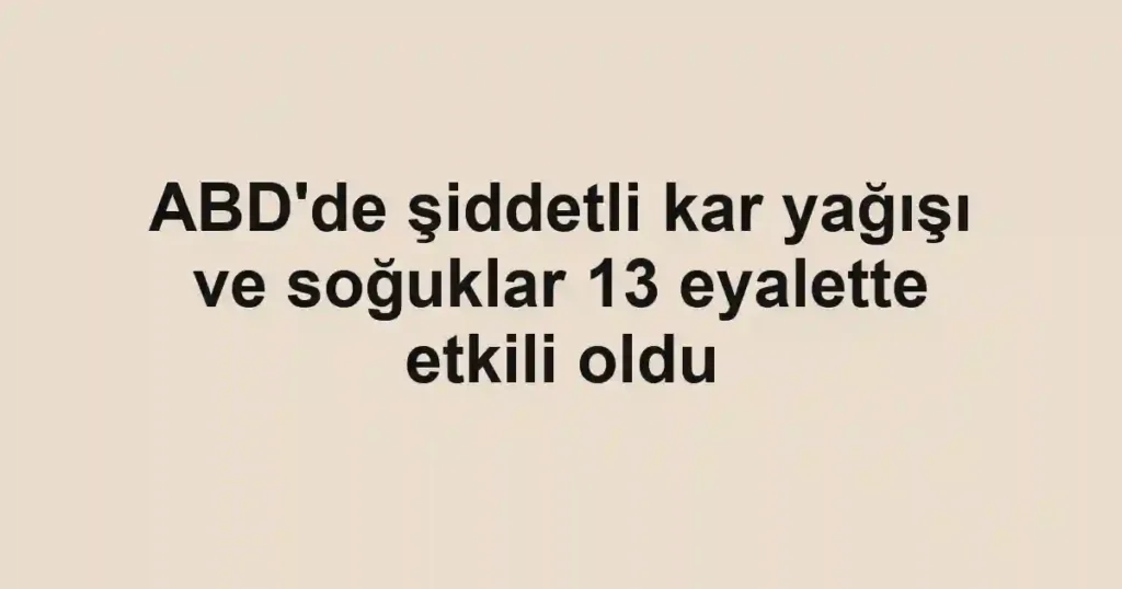 ABD'de şiddetli kar yağışı ve soğuklar 13 eyalette etkili oldu