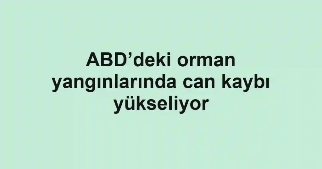 ABD’deki orman yangınlarında can kaybı yükseliyor