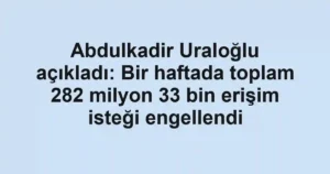 Abdulkadir Uraloğlu açıkladı: Bir haftada toplam 282 milyon 33 bin erişim isteği engellendi