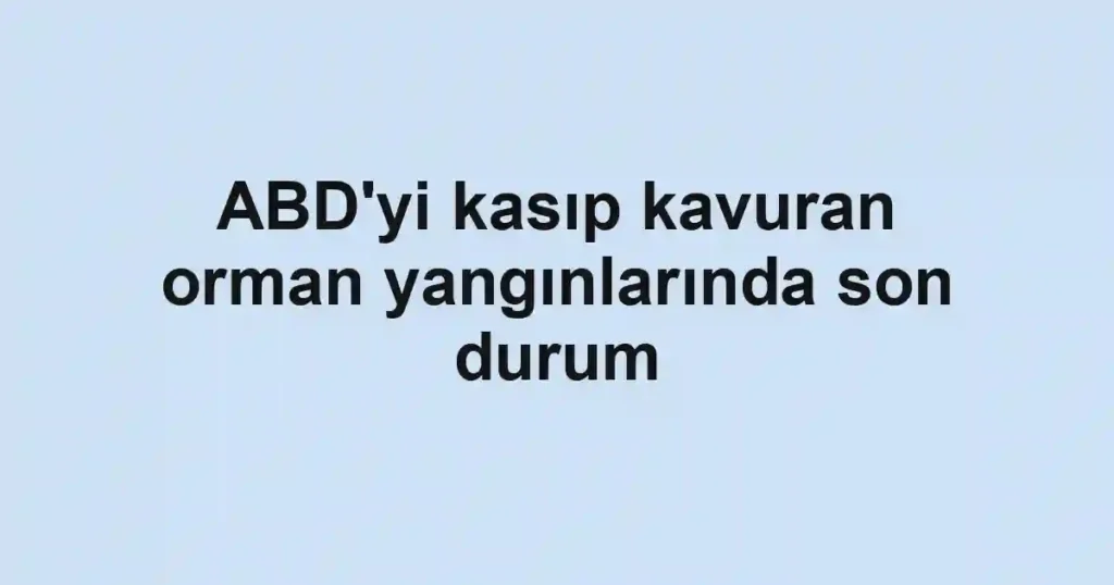 ABD'yi kasıp kavuran orman yangınlarında son durum