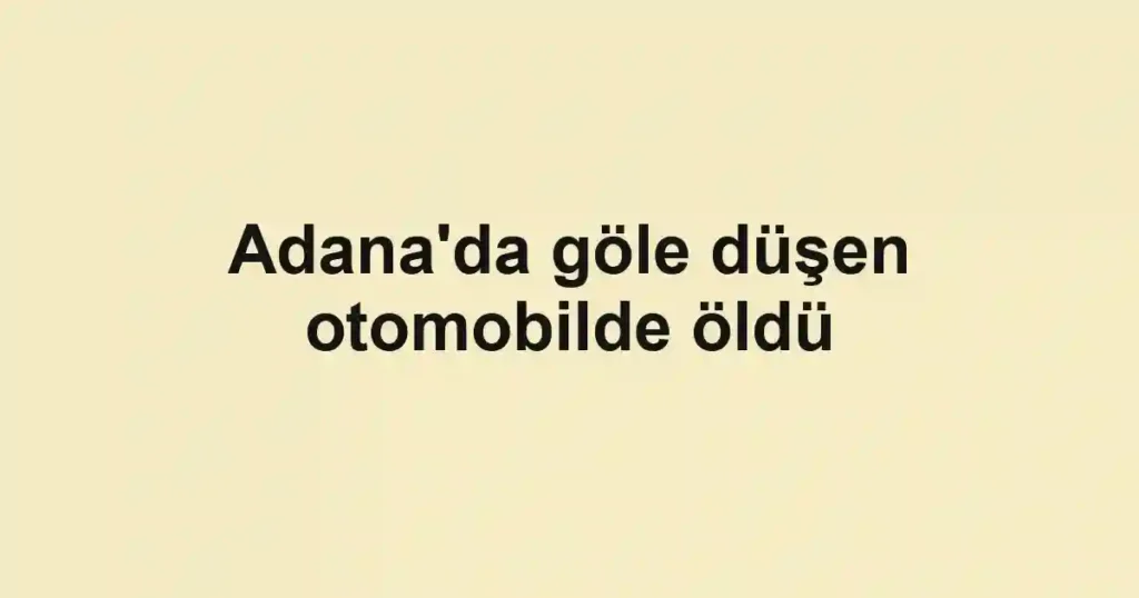 Adana'da göle düşen otomobilde öldü