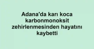 Adana'da karı koca karbonmonoksit zehirlenmesinden hayatını kaybetti
