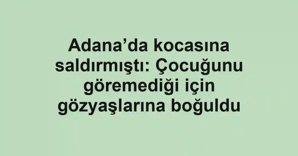 Adana’da kocasına saldırmıştı: Çocuğunu göremediği için gözyaşlarına boğuldu