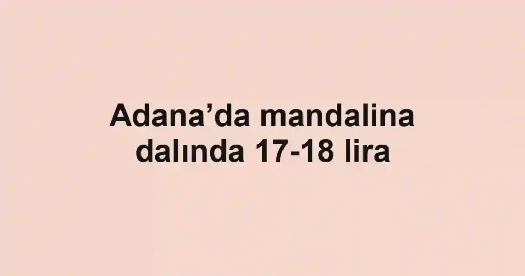 Adana’da mandalina dalında 17-18 lira