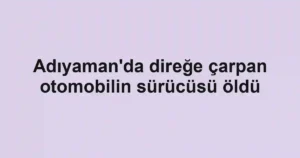 Adıyaman'da direğe çarpan otomobilin sürücüsü öldü