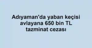 Adıyaman'da yaban keçisi avlayana 650 bin TL tazminat cezası