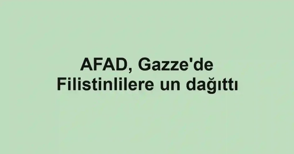 AFAD, Gazze'de Filistinlilere un dağıttı
