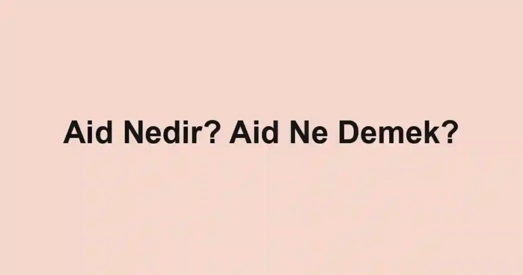 Aid Nedir? Aid Ne Demek?