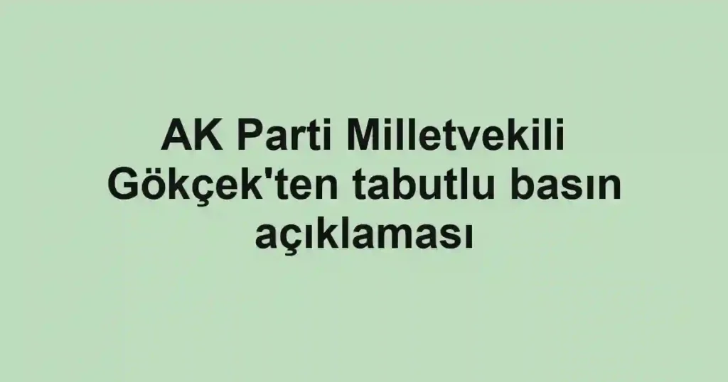 AK Parti Milletvekili Gökçek'ten tabutlu basın açıklaması