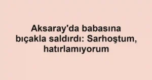 Aksaray'da babasına bıçakla saldırdı: Sarhoştum, hatırlamıyorum