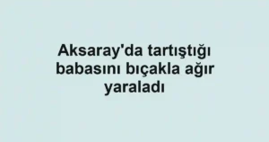 Aksaray'da tartıştığı babasını bıçakla ağır yaraladı