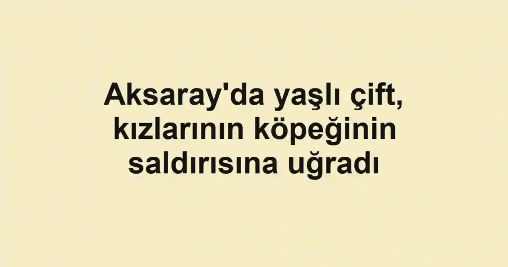 Aksaray'da yaşlı çift, kızlarının köpeğinin saldırısına uğradı