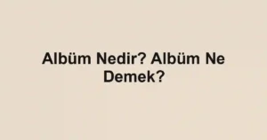 Albüm Nedir? Albüm Ne Demek?