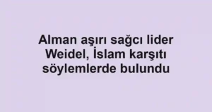 Alman aşırı sağcı lider Weidel, İslam karşıtı söylemlerde bulundu