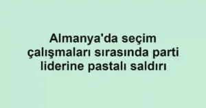 Almanya'da seçim çalışmaları sırasında parti liderine pastalı saldırı