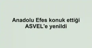 Anadolu Efes konuk ettiği ASVEL'e yenildi