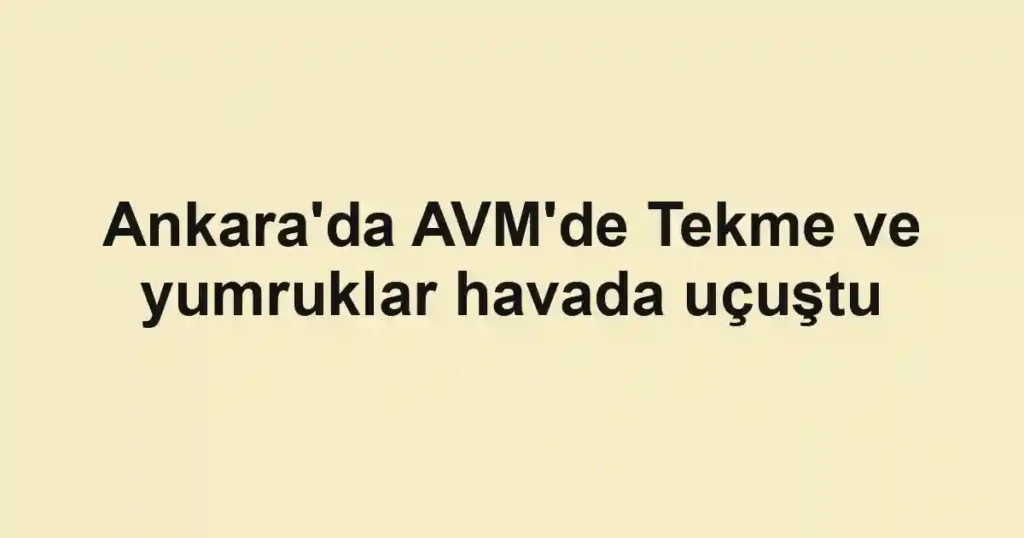 Ankara'da AVM'de Tekme ve yumruklar havada uçuştu