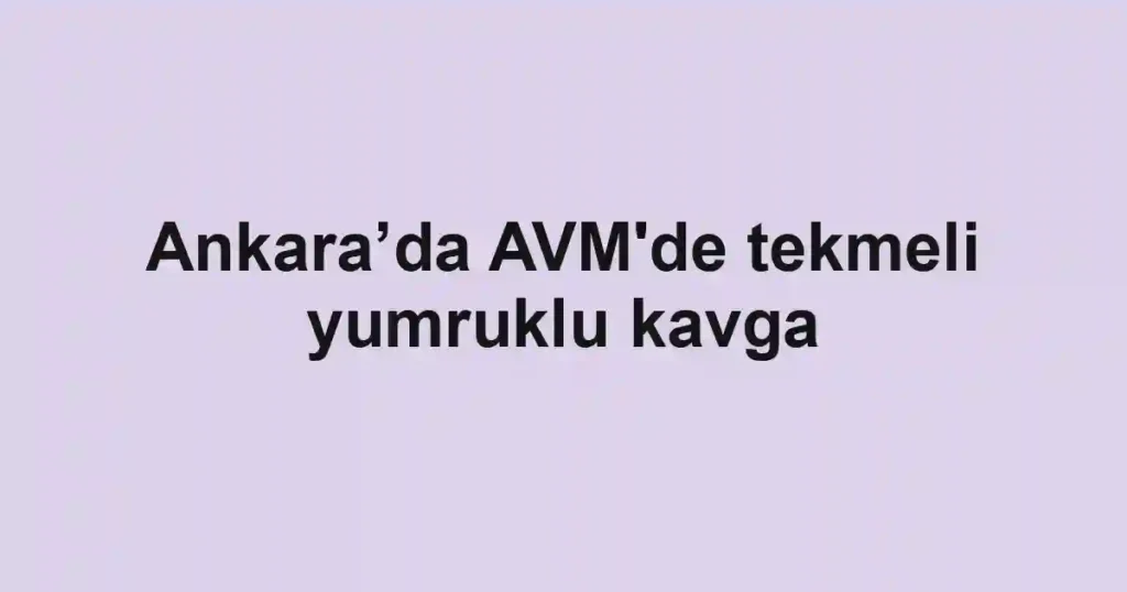 Ankara’da AVM'de tekmeli yumruklu kavga