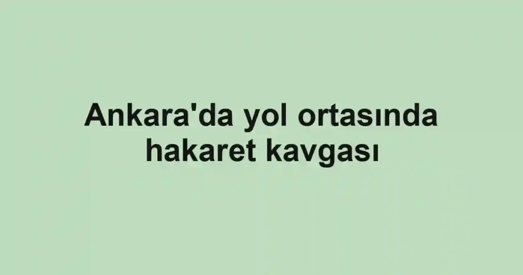 Ankara'da yol ortasında hakaret kavgası