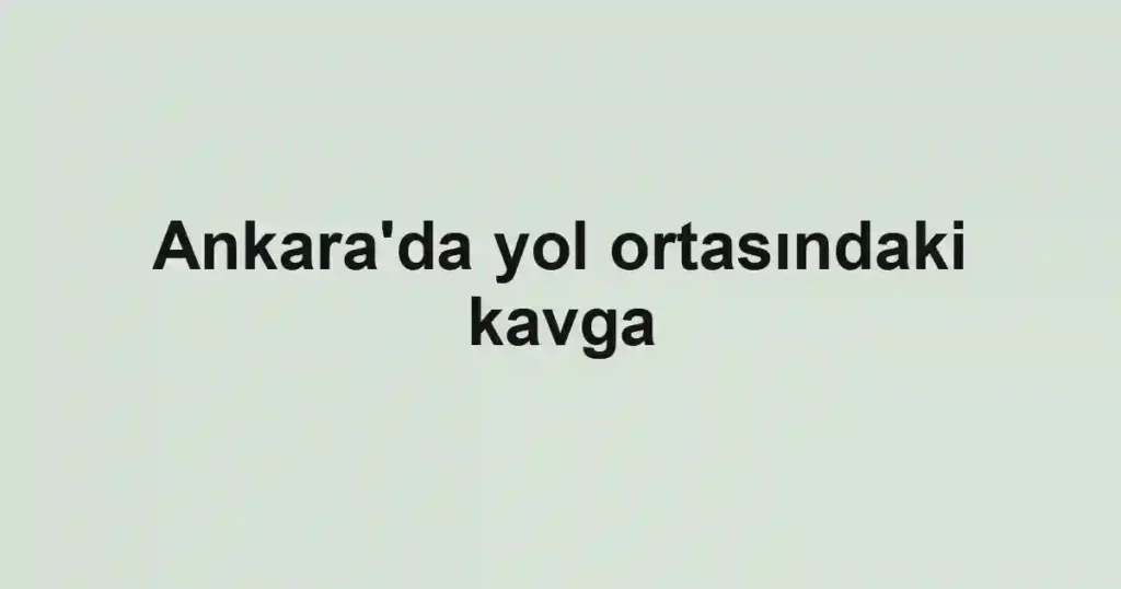 Ankara'da yol ortasındaki kavga