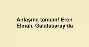 Anlaşma tamam! Eren Elmalı, Galatasaray'da
