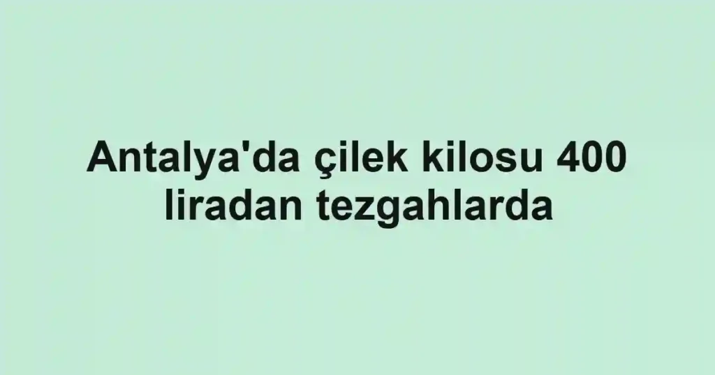 Antalya'da çilek kilosu 400 liradan tezgahlarda