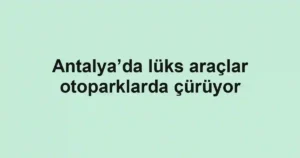 Antalya’da lüks araçlar otoparklarda çürüyor