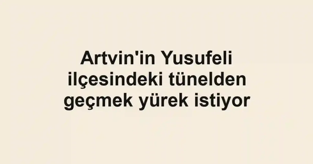 Artvin'in Yusufeli ilçesindeki tünelden geçmek yürek istiyor