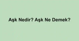 Aşk Nedir? Aşk Ne Demek?