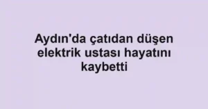 Aydın'da çatıdan düşen elektrik ustası hayatını kaybetti