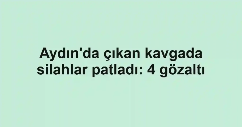 Aydın'da çıkan kavgada silahlar patladı: 4 gözaltı
