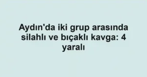 Aydın'da iki grup arasında silahlı ve bıçaklı kavga: 4 yaralı
