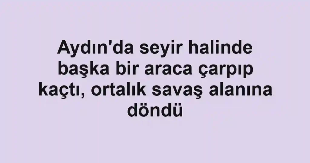 Aydın'da seyir halinde başka bir araca çarpıp kaçtı, ortalık savaş alanına döndü