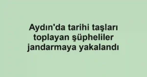 Aydın'da tarihi taşları toplayan şüpheliler jandarmaya yakalandı