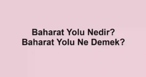 Baharat Yolu Nedir? Baharat Yolu Ne Demek?