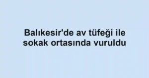 Balıkesir'de av tüfeği ile sokak ortasında vuruldu