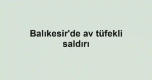 Balıkesir'de av tüfekli saldırı