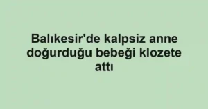 Balıkesir'de kalpsiz anne doğurduğu bebeği klozete attı