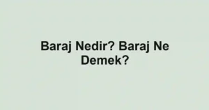 Baraj Nedir? Baraj Ne Demek?