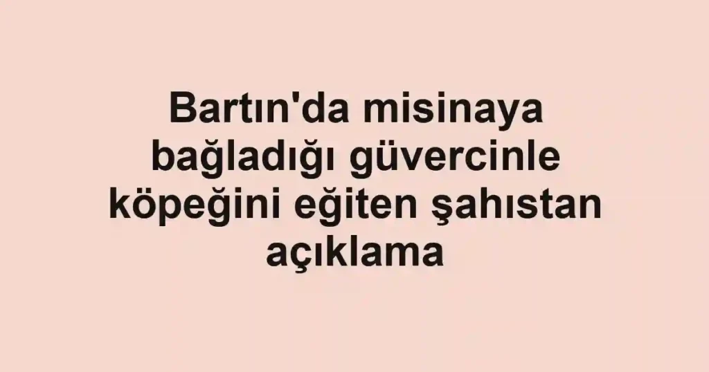 Bartın'da misinaya bağladığı güvercinle köpeğini eğiten şahıstan açıklama