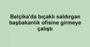 Belçika'da bıçaklı saldırgan başbakanlık ofisine girmeye çalıştı