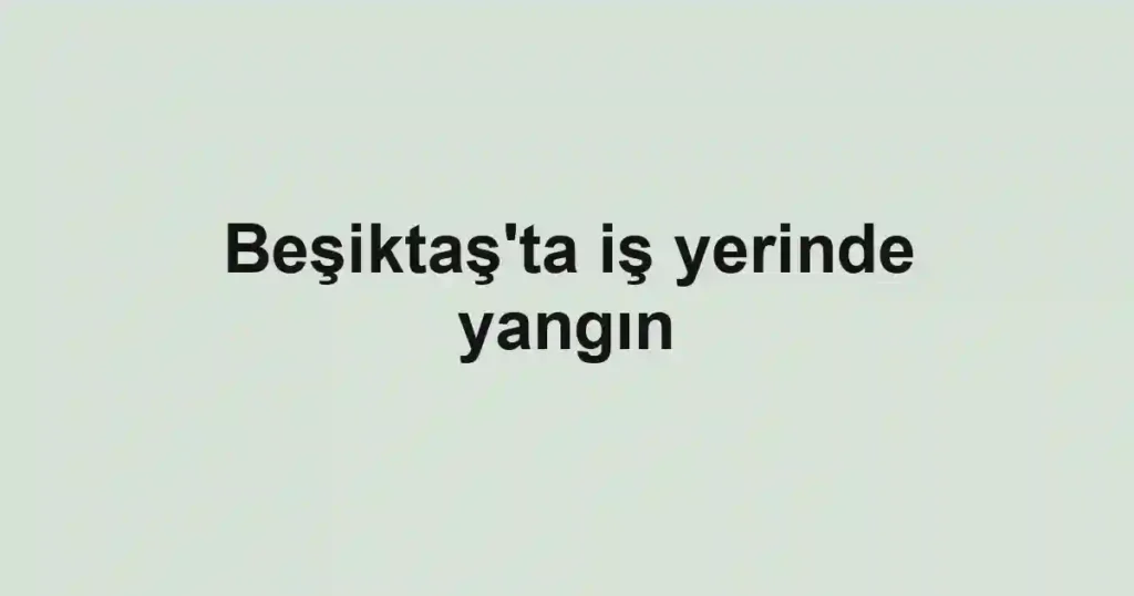 Beşiktaş'ta iş yerinde yangın
