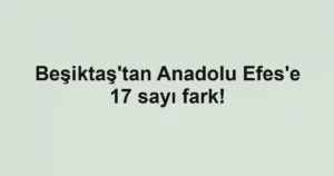 Beşiktaş'tan Anadolu Efes'e 17 sayı fark!
