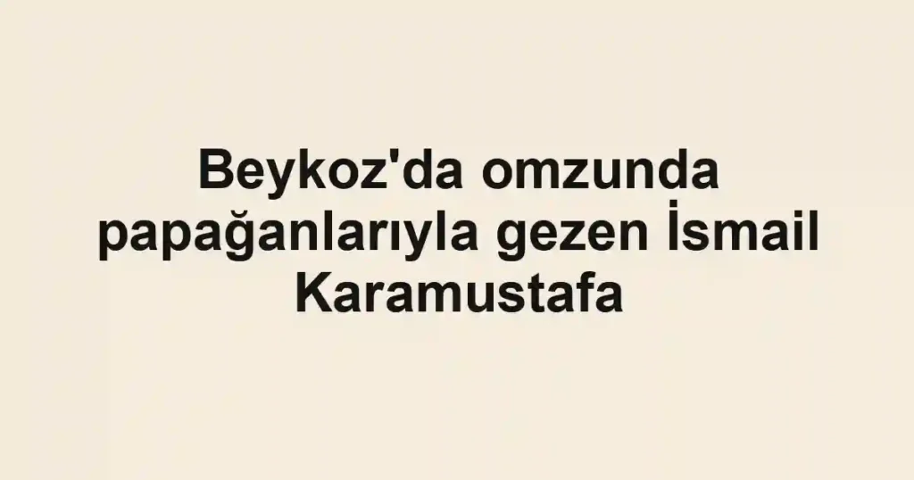 Beykoz'da omzunda papağanlarıyla gezen İsmail Karamustafa
