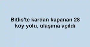 Bitlis'te kardan kapanan 28 köy yolu, ulaşıma açıldı